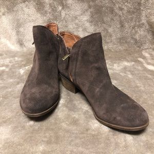 NWOT Lucky Brand Brown Suede Leather Booties